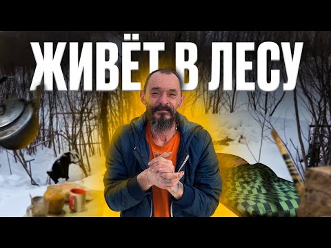 Видео: ОТШЕЛЬНИК ЖИВЕТ один в лесу ЗИМОЙ В - 45