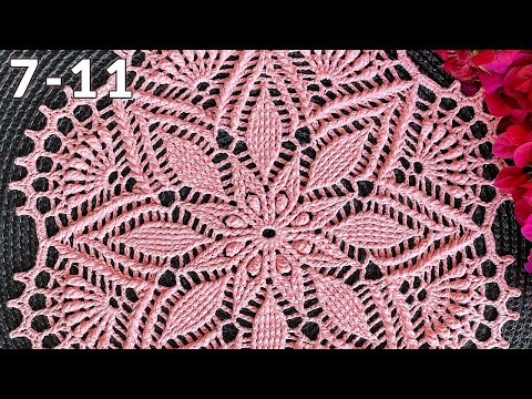 Видео: Салфетка крючком, Кристиана, 7-11