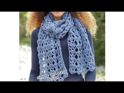 Видео: Как связать прямоугольную шаль современного дизайна, легкую и быструю в исполнении крючком.