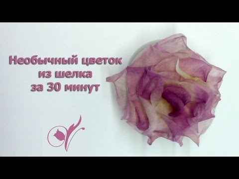 Видео: Необычный цветок из шелка