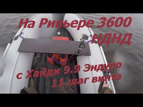 Видео: Ривьера Компакт 3600 НДНД с Хайди 9.9 Эндуро и 11 шагом винта. #хайди #лодочныймотор #hidea