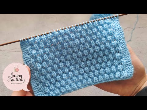 Видео: ШИКАРНЫЙ Объёмный Шахматный Узор спицами для шапки | Brioche honeycomb knitting stitch pattern