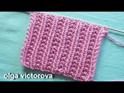 Видео: Двухсторонний рельефный узор (декоративная резиночка)  529 Узоры спицами