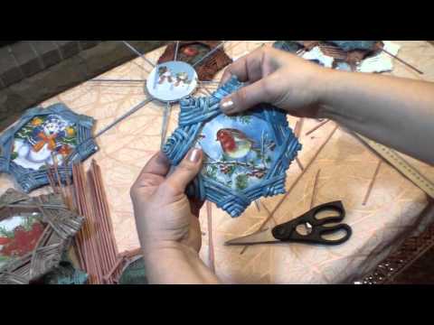 Видео: Год Козы. Новогодние игрушки из газетных трубочек. Часть 6.