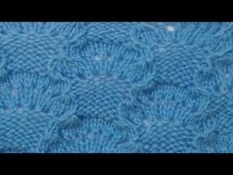 Видео: Узор спицами "Цветочные корзинки".