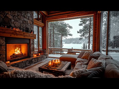 Видео: ❄️ Зимний день в гостиной с камином | Расслабляющая фортепианная музыка для работы и учебы