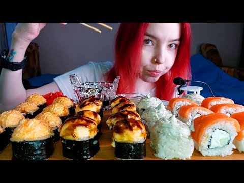 Видео: Суши роллы мукбанг/mukbang/болталка/ответы на вопросы