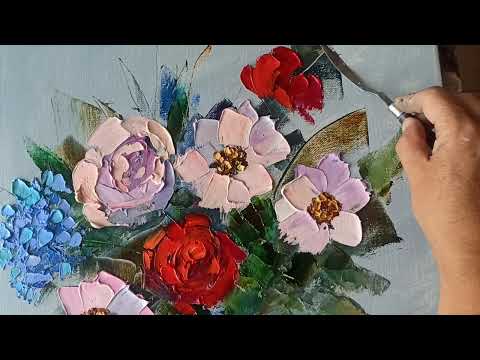 Видео: Flowers oil on canvas,  artwork by Inna Bebrisa #painting #artists  #картинасделать #художник #арт