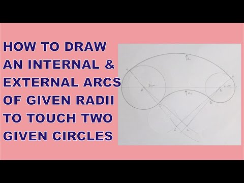 Видео: Как нарисовать внутреннюю и внешнюю дуги заданных радиусов так, чтобы они касались двух заданных ...