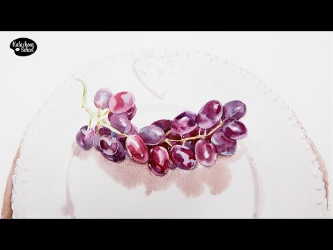 Видео: Рисуем акварелью: Виноград — kalachevaschool.ru