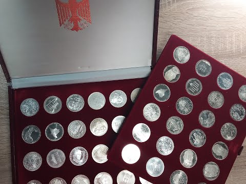 Видео: Памятные серебряные монеты 10 немецких марок - Купили коллекцию на блошином рынке