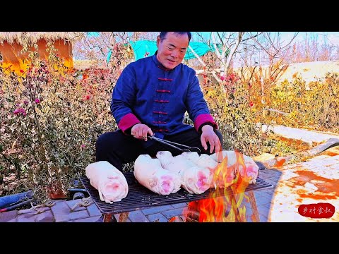 Видео: На горячей плите, лучшее мясо зимой! | Дядя сельский Гурмет