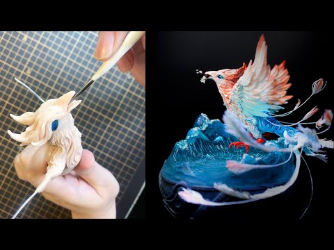 Видео: Как сделать мифическое существо в виде птицы/полимерной глины/эпоксидной смолы