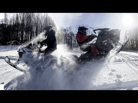 Видео: Снегоходы OSM и BRP пересекают Тульские снега. OSM SM1000 в путешествии.