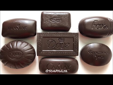 Видео: ASMR colored soap in dark brown, cutting dry soap/ режу покрашенное мыло