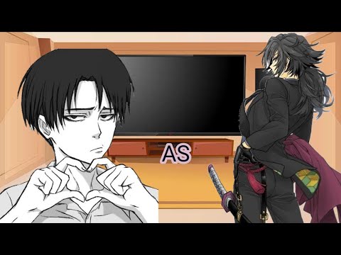 Видео: Aot reaction to Levi as Giyuu /Реакция атака титанов на Леви as Гию /aot reaction to tik toks
