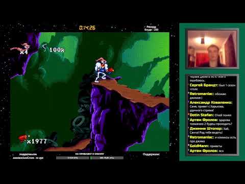 Видео: Earthworm Jim / Червяк Джим [Difficult] (Sega Mega Drive, Genesis) прохождение