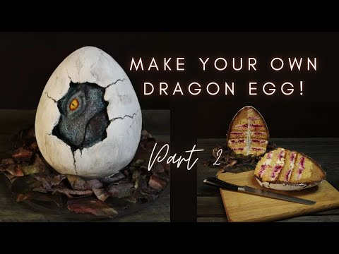 Видео: Dragon Egg Cake. P2 | Molding, coating with ganache, sculpting a dragon | Формовка, покрытие, лепка.