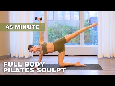 Видео: 45-минутный пилатес для всего тела Sculpt x Tone | Утяжелители + пояс для ягодиц