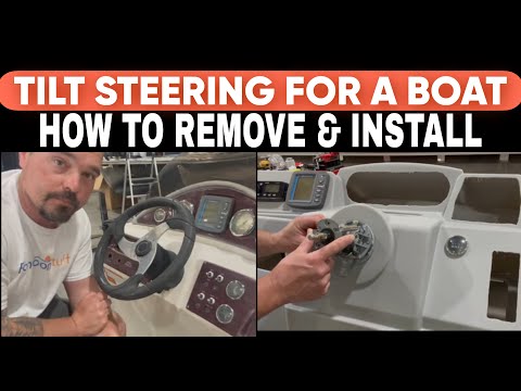 Видео: Снятие и повторная установка наклонного рулевого управления для лодки — поворотного/тросового типа
