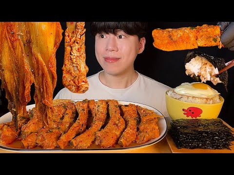 Видео: SUB) Корейская еда кимчи свиные ребрышки мукбанг asmr
