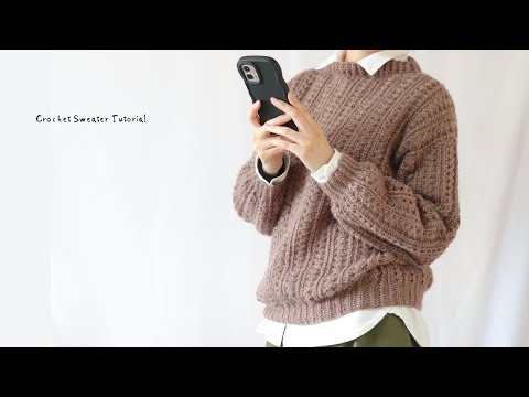 Видео: Перевод субтитров Как связать крючком повседневный свитер - легко