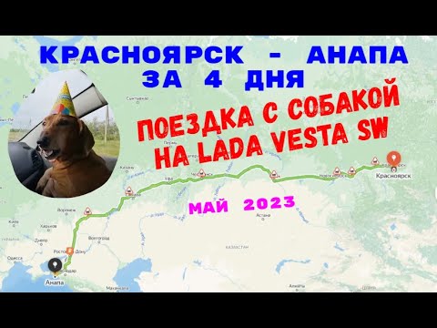 Видео: Красноярск - Анапа май 2023 , едем с собакой на Lada Vesta SW