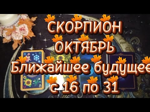 Видео: ♏СКОРПИОН♏ОКТЯБРЬ🌓Вторая половина🍁Ближайшее будущее 🍁с 16 по 31