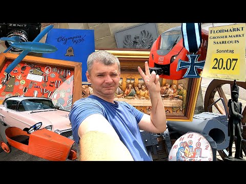 Видео: БАРАХОЛКА в ГЕРМАНИИ (flohmarkt). Блошиный рынок в Саарлуисе (Саар). Французская крепость #барахолка