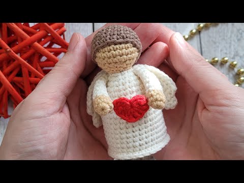 Видео: 😇АНГЕЛОЧЕК С СЕРДЕЧКОМ ❤️ВЯЗАНЫЙ КРЮЧКОМ🤗 crochet angel