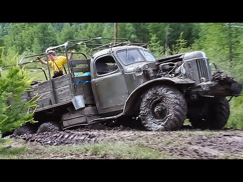 Видео: Грузовики ЗИЛ СССР Бездорожье! ЗИЛ-131, ЗИЛ-135, ЗИЛ-157 Русские грузовики на экстремальных дорогах