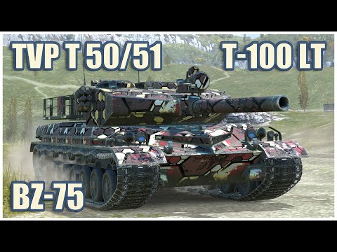 Видео: BZ-75, TVP T 50/51 & Т-100 ЛТ • WoT Blitz Gameplay