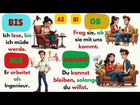 Видео: Учите немецкий: 60 важных предложений с ли, как, до, пока (A2-B1)