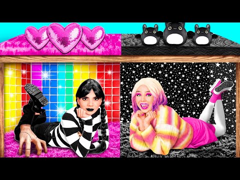 Видео: Секретные Домики под Кроватью с Уэнсдей Аддамс | Смешные Ситуации и Неудачи от TeenTeam Challenge