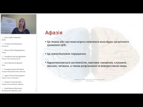 Видео: Конференція "АФАЗІЯ: від діагностики до віднослення" 1 ч.