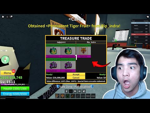 Видео: НАКОНЕЦ-ТО.. Я ПОЛУЧИЛ ПОСТОЯННЫЙ ТИГРОВЫЙ ФРУКТ в Blox Fruits..!