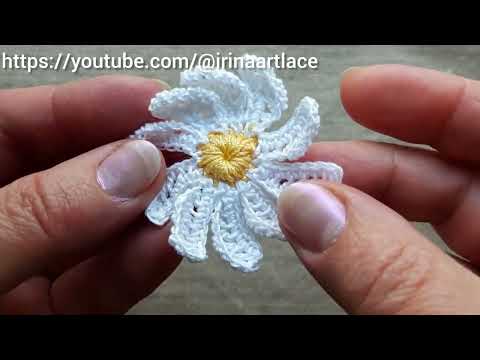 Видео: Ромашка крючком 🌼 Цветочный мотив для ирландского кружева