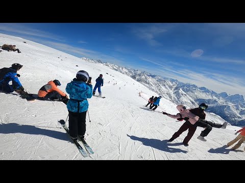 Видео: Эльбрус 19.03.2023 | полный спуск новая трасса | Гарабаши - Азау