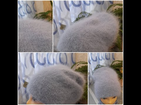 Видео: Пушистое облачко из пуха норки Шапка бини