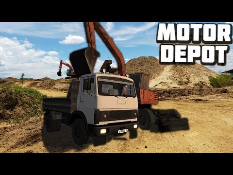 Видео: РАБОТАЮТ НА САМОСВАЛЕ МАЗ ПЕСОК НА СТРОЙКУ МОСТА В MOTOR DEPOT