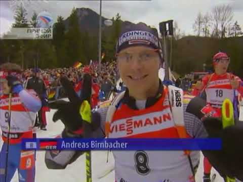 Видео: БИАТЛОН. КМ 2006-07. Рупольдинг (Германия). Мужчины. Масс-старт 15 км. (Спорт). 14.01.2007.