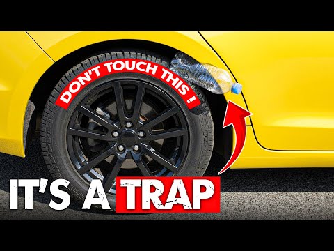 Видео: Если вы увидели бутылку на шине автомобиля, немедленно ОСТАНОВИТЕСЬ | Вызовите полицию!