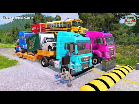 Видео: Двухплатформенный прицеп против «лежачих полицейских» | Автобусы против «лежачих полицейских» | B...