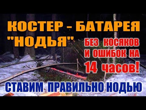 Видео: КОСТЕР В ЛЕСУ. БУШКРАФТ КОСТЕР НОДЬЯ ИЗ ДВУХ БРЕВЕН. Как правильно ставить НАСТОЯЩУЮ НОДЬЮ.