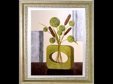 Видео: Цветы акрилом. Интерьерная картина акрилом и структурной пастой!