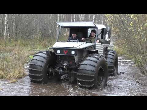 Видео: Череповецкие покатушки на вездеходах.  Болотное бездорожье, стоянка на озере.  Часть 2