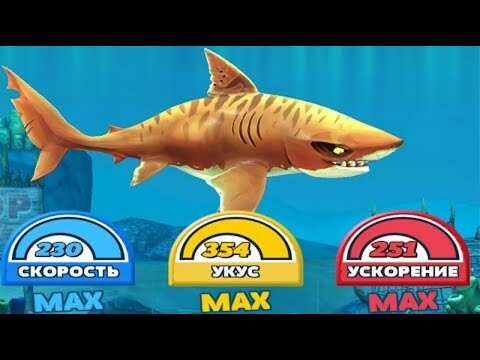 Видео: 🔥🌍Hungry Shark World Обзор на (🦈Тигровая Акула🦈)🌎🔥