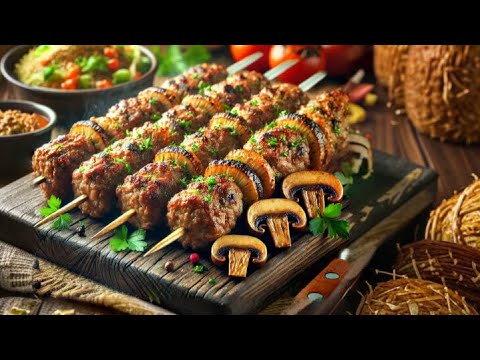 Видео: ЛЮЛЯ-КЕБАБ С ГРИБАМИ ! LYULYA-KEBAB WITH MUSHROOMS!