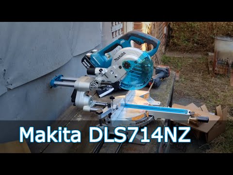 Видео: Аккумуляторная торцовочная пила Makita DLS714NZ Brushless 36 В (2 x 18 В) с наклоном 45° для древ...