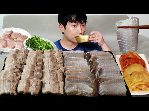 Видео: Сырая рыба ферментированная (скат), отварная свинина MUKBANG REALSOUND ASMR EATINGSHOW